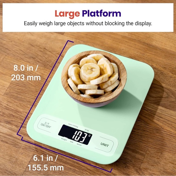 Etekcity Food Kitchen Scale, Digital Grams and Ounces Mint Green - Picture 5 of 11